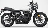 Impianto Di Scarico Completo Non Catalizzato E Senza Omologazione Suono Cross Acciaio Nero - Zard Compatibile Con Triumph Street Twin 900 (2016-2020)