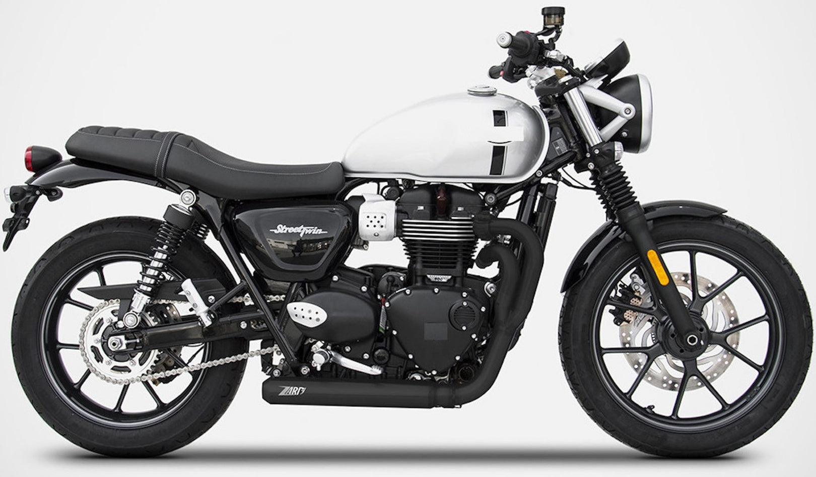 Complete Exhaust System Without Catalytic Converter And Without Sound Certification Cross Steel Black - Zard Compatible With Triumph Street Twin 900 (2016-2020)