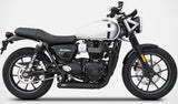 Complete Exhaust System Without Catalytic Converter And Without Sound Certification Cross Steel Black - Zard Compatible With Triumph Street Twin 900 (2016-2020)