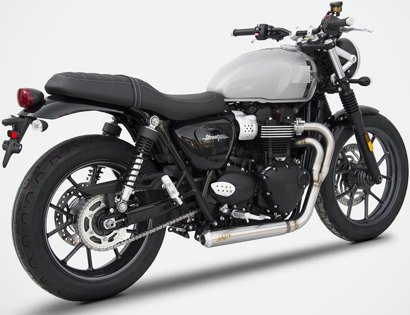 Complete Exhaust System Without Catalytic Converter And Without Sound Certification Cross Stainless Steel - Zard Compatible With Triumph Street Twin 900 (2016-2020)