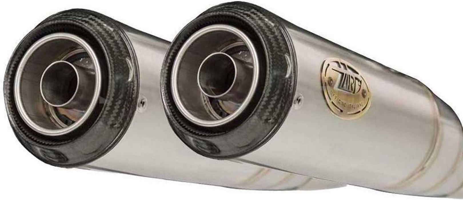 Exhaust Tip Without Sound Certification Conical Stainless Steel Endcap Carbon - Zard Compatible With Triumph Thruxton 1200 R Rs (2021-2023)