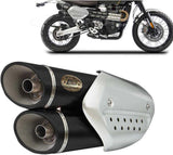 Terminale Di Scarico Senza Omologazione Suono Acciaio Nero - Zard Compatibile Con Triumph Scrambler 1200 (2019-2020)