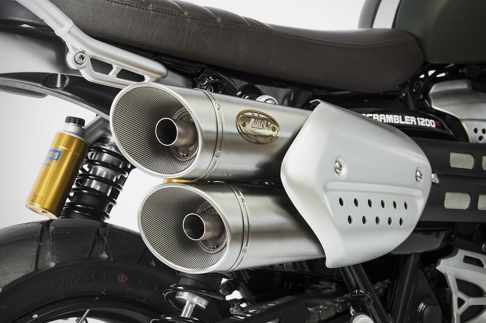 Exhaust Tip Without Sound Certification Stainless Steel - Zard Compatible With Triumph Scrambler 1200 (2019-2020)