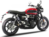 Impianto Di Scarico Completo Non Catalizzato E Senza Omologazione Suono Sp Acciaio Coppa Carbonio - Zard Compatibile Con Triumph Thruxton 1200 R Rs (2021-2023)