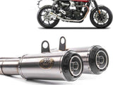 Terminale Di Scarico Senza Omologazione Suono Sp Acciaio Coppa Carbonio - Zard Compatibile Con Triumph Speed Twin 1200 (2019-2020)