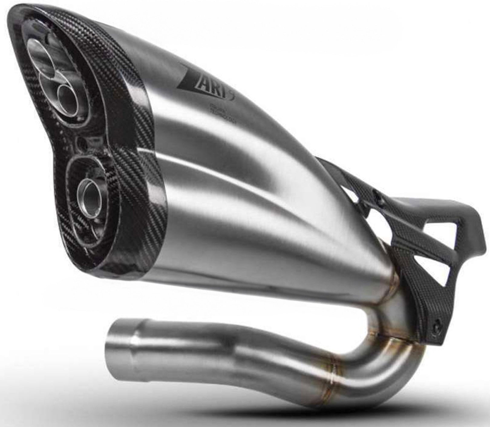 Complete Exhaust System Without Catalytic Converter And Without Sound Certification Stainless Steel Endcap Carbon - Zard Compatible With Triumph Scrambler 1200 (2019-2020)