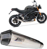 Terminale Di Scarico Senza Omologazione Suono Titanio Coppa Carbonio - Zard Compatibile Con Triumph Speed Triple 1200 Rs - Rr (2021-2023)