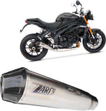 Exhaust Tip Without Sound Certification Titanium Endcap Carbon - Zard Compatible With Triumph Speed Triple 1200 Rs - Rr (2021-2023)