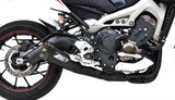 Impianto Di Scarico Completo Non Catalizzato E Senza Omologazione Suono Acciaio Nero Coppa Carbonio - Zard Compatibile Con Yamaha Mt-09 (2013-2016)