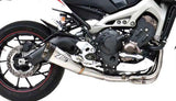 Impianto Di Scarico Completo Non Catalizzato E Senza Omologazione Suono Acciaio Coppa Carbonio - Zard Compatibile Con Yamaha Mt-09 (2013-2016)