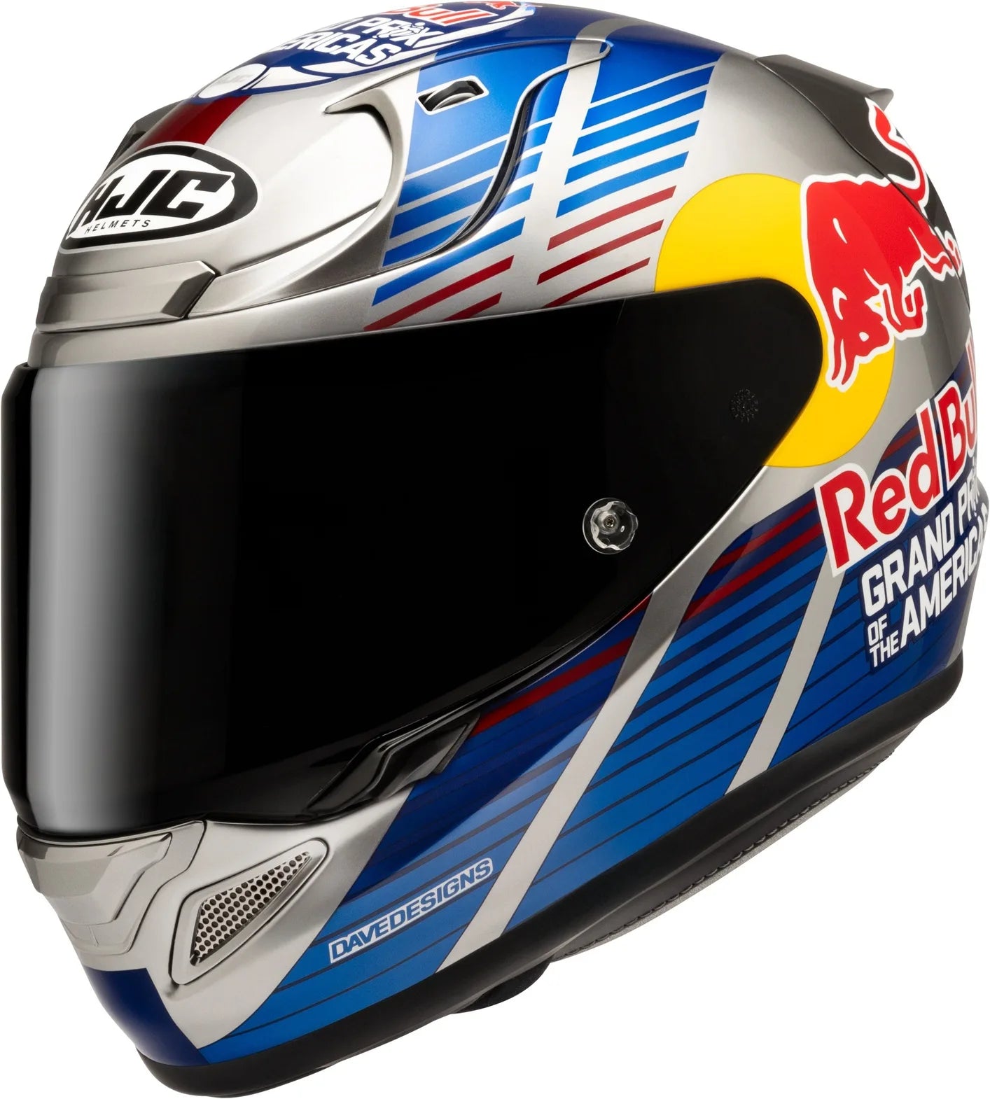 Casco Integrale Per Moto Hjc Rpha 12 P.I.M. Evo (Carbon-Aramid/Fiberglass/Natural Fiber) Mc21 Red Bull Austin Gp 2 Taglia 07 S