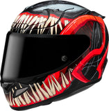 Casco Integrale Per Moto Hjc Rpha 12 P.I.M. Evo (Carbon-Aramid/Fiberglass/Natural Fiber) Mc1Sf Venom 3 Marvel Taglia 07 S