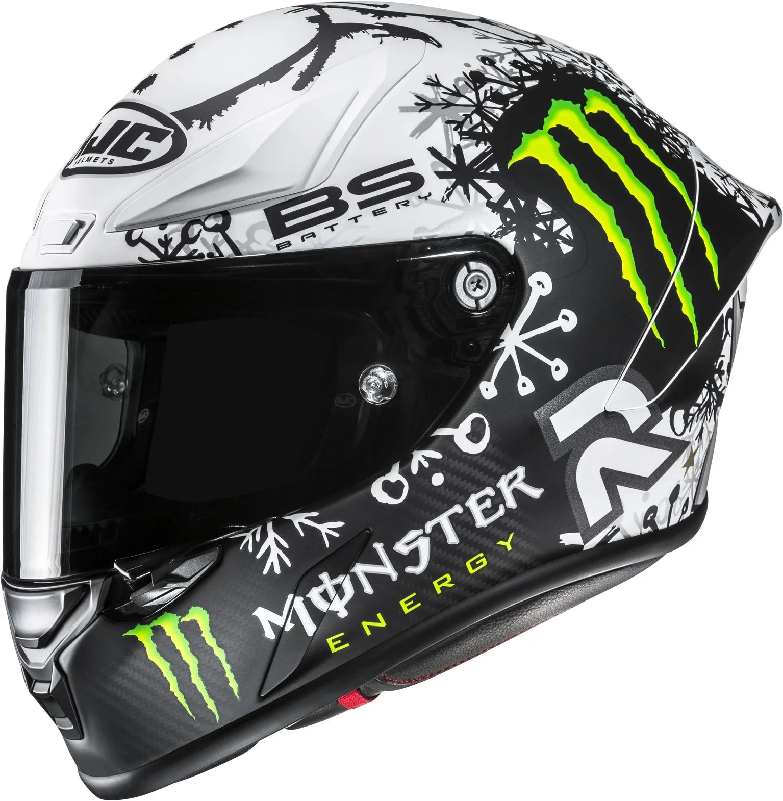 Casco Integrale Per Moto Hjc Rpha 1 V2 Carbon P.I.M. Plus (Carbon/Aramid/Glass Fiber) Mc10Sf Snow Diablo Taglia 06 Xs