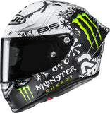 Casco Integrale Per Moto Hjc Rpha 1 V2 Carbon P.I.M. Plus (Carbon/Aramid/Glass Fiber) Mc10Sf Snow Diablo Taglia 06 Xs