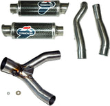 Doppio Terminale Di Scarico Non Catalizzato Con Omologazione Suono Round Carbonio - Termignoni Compatibile Con Suzuki Gsx-R 1000 (2007-2008)