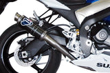 Doppio Terminale Di Scarico Con Omologazione Suono Round Carbonio - Termignoni Compatibile Con Suzuki Gsx-R 1000 (2009-2011)