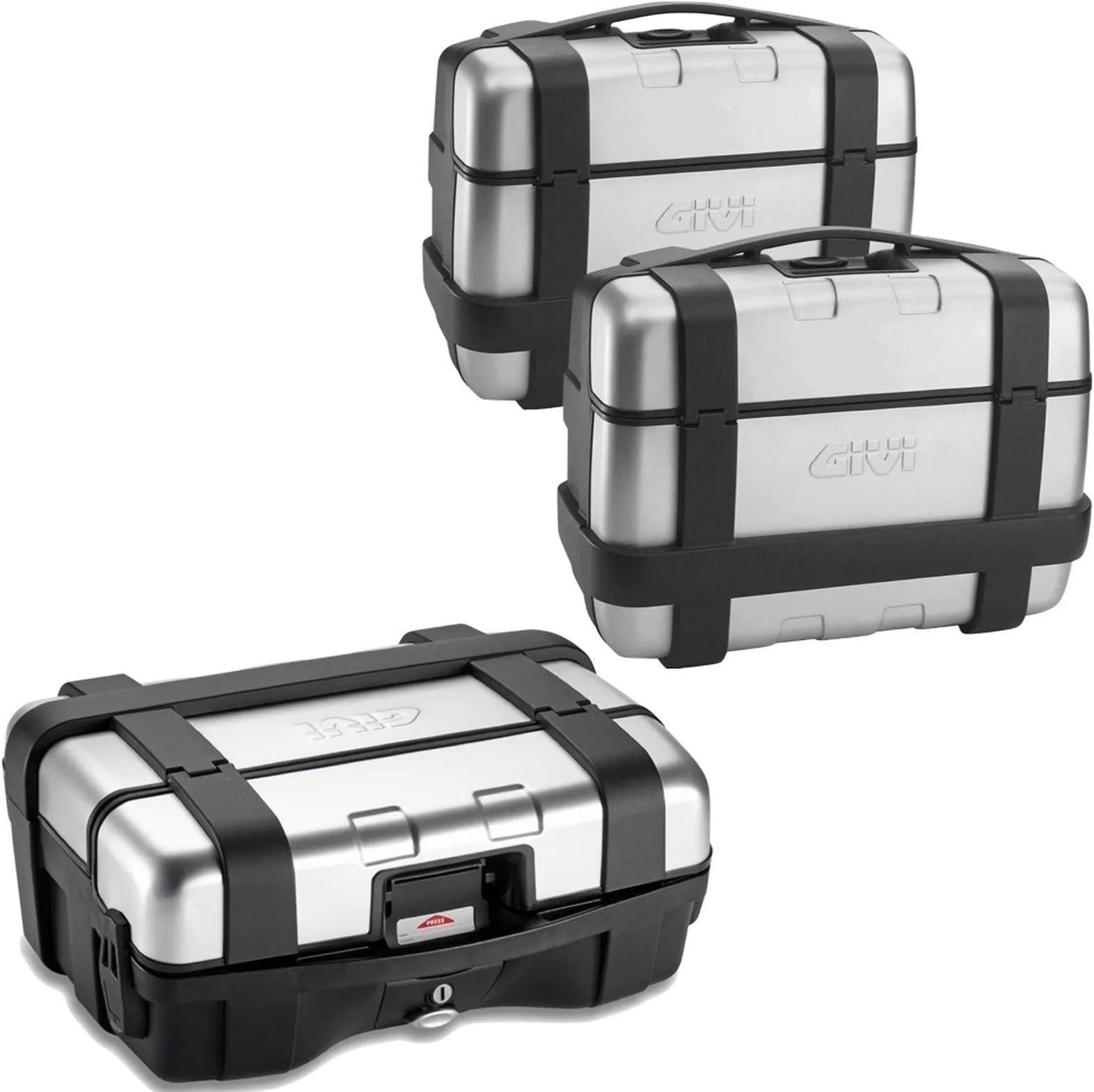 Bauletto + Valigie Laterali Trekker 99 Lt Trekker Alluminio - Givi Compatibile Con Yamaha Tracer 900 - Gt (2018-2020)