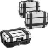 Trekker Top Case + Side Cases - 99 Lt Trekker Aluminium - Givi Compatible With Triumph Bonneville T100 (2017-2022)