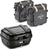 Trekker Canyon Black Top Case + Side Bags - 102 Lt Trekker Canyon Technopolymer - Givi Compatible With Yamaha Fz-6 - Fazer (2004-2006)