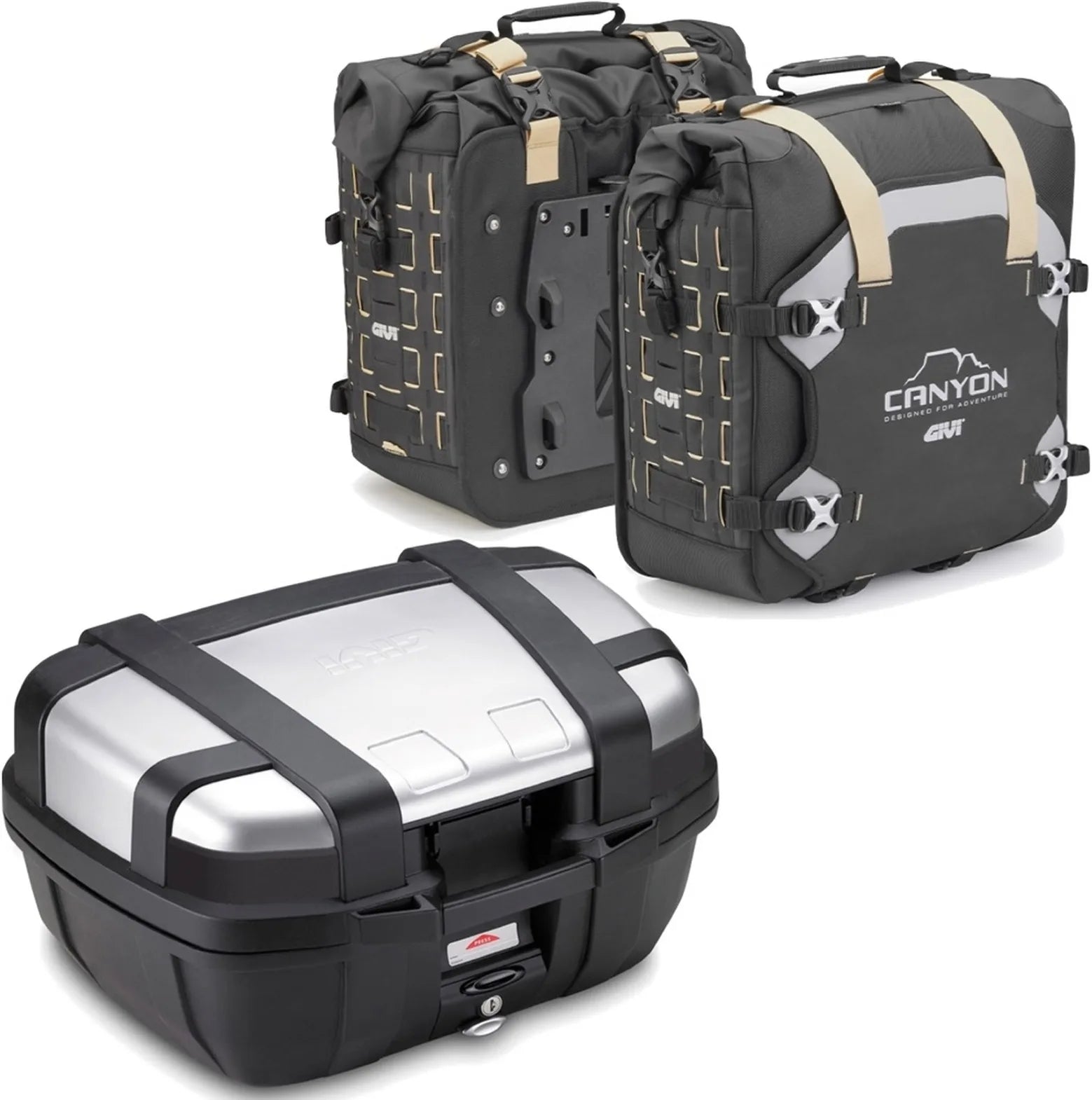 Bauletto + Borse Laterali Trekker Canyon 122 Lt Trekker Canyon Plastica - Givi Compatibile Con Yamaha Mt-07 (2021-2024)