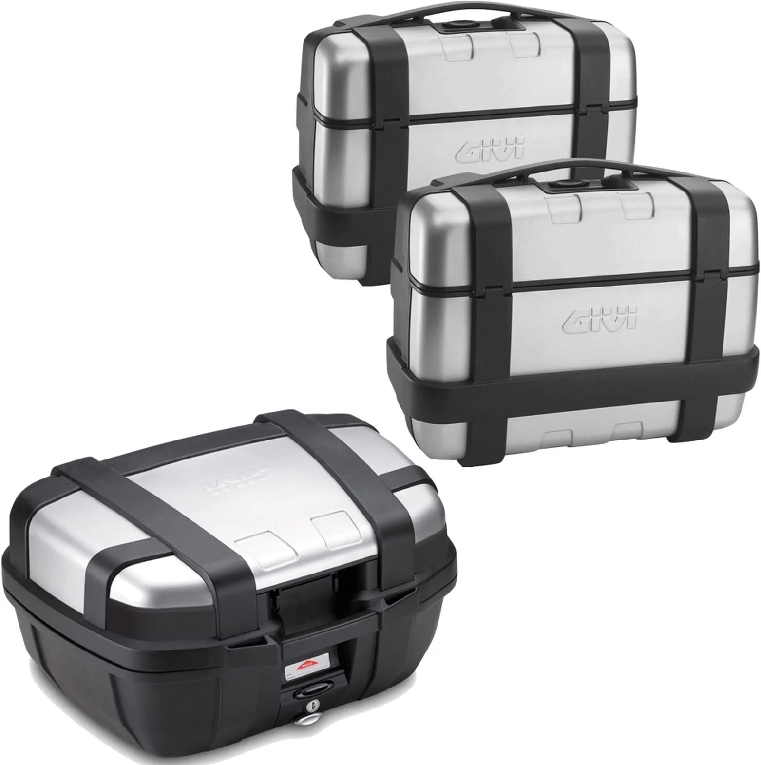 Bauletto + Valigie Laterali Trekker 144 Lt Trekker Alluminio - Givi Compatibile Con Yamaha Tracer 900 - Gt (2018-2020)