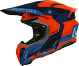 Casco Off-Road Per Moto Airoh Twist 3 - Tw3F32 Thermoplastic Hrt Blu Arancio Gloss Fancy Taglia M
