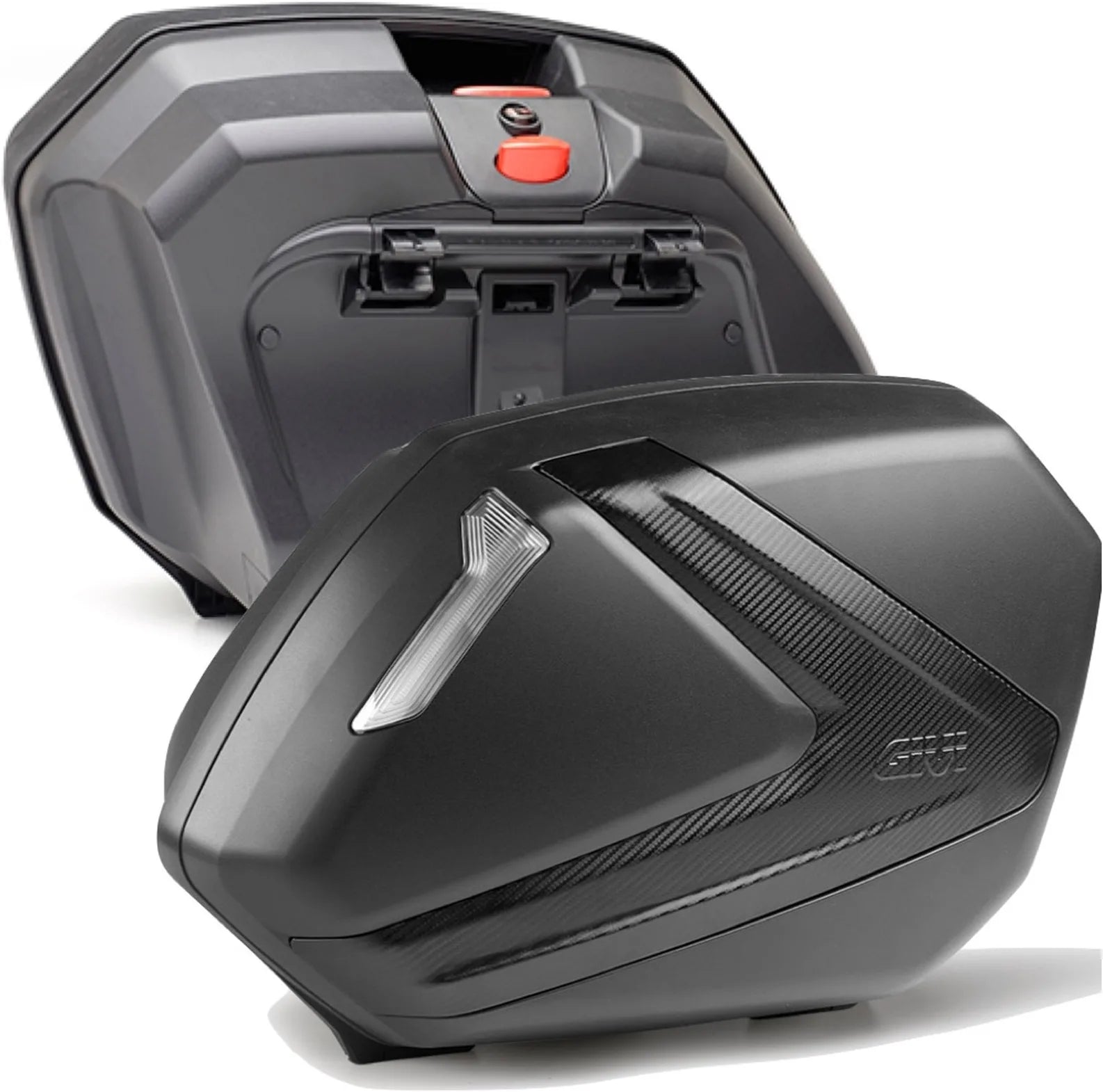 Valigie Laterali Monokey Side Carbon Look Tech 74 Lt Plastica - Givi Compatibile Con Suzuki V-Strom 1050 - Se (2020-2024)