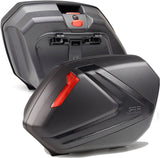 Monokey Side Carbon Look Side Cases - 74 Lt Technopolymer - Givi Compatible With Suzuki Dl 650 V-Strom (2017-2024)
