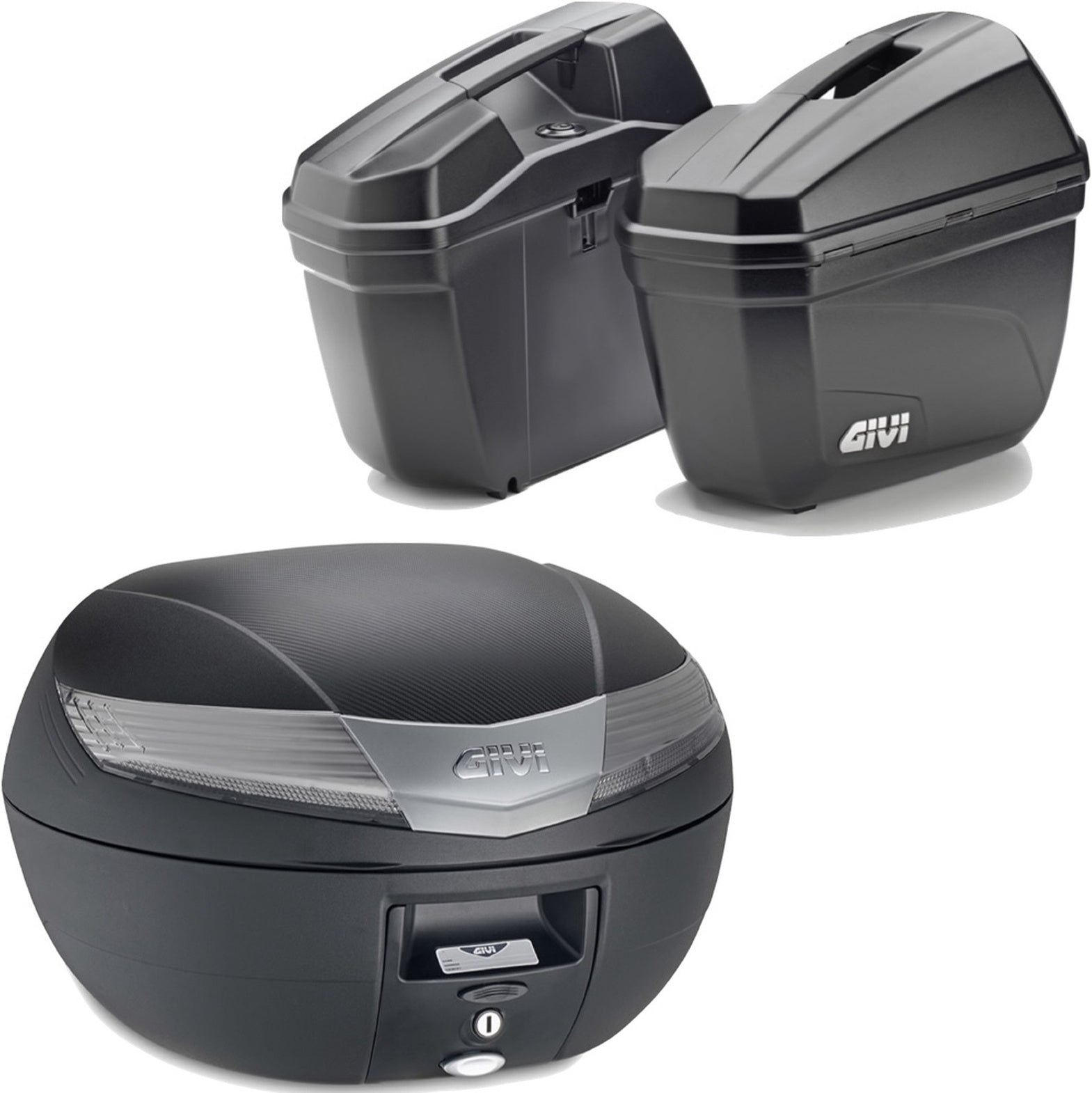 Black Tech Top Case + Side Cases - 84 Lt Technopolymer - Givi Compatible With Benelli Trk 702 (2023-2024)