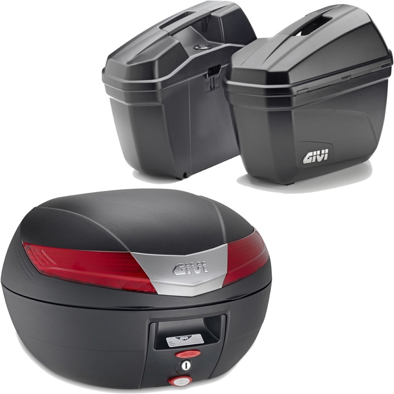 Black Top Case + Side Cases - 84 Lt Technopolymer - Givi Compatible With Benelli Trk 702 X (2023-2024)