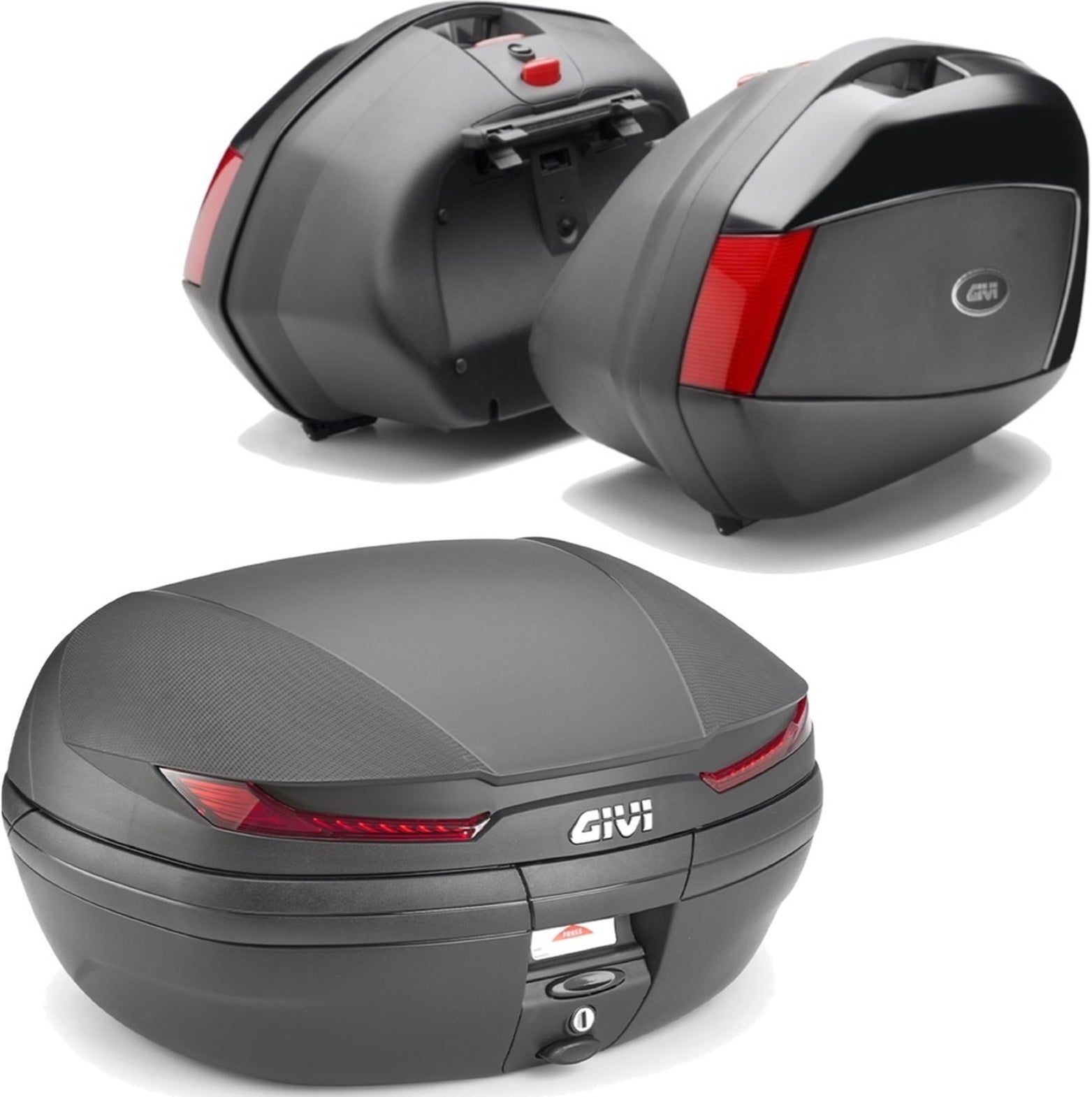 Arena Black Top Case + Side Cases - 110 Lt Arena Technopolymer - Givi Compatible With Kawasaki Versys 650 (2022-2024)