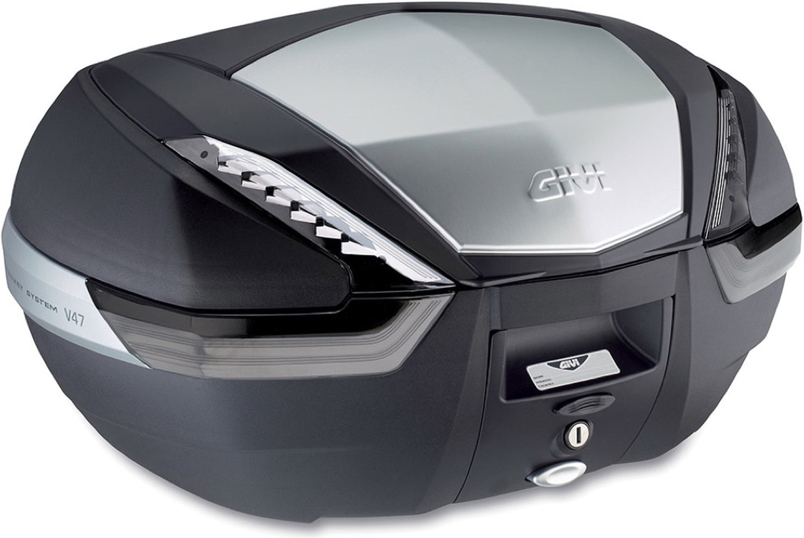 Monokey Silver Tech Top Case - 47 Lt Technopolymer - Givi Compatible With Sym Joymax 300 Z (2019-2020)