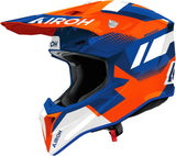 Casco Off-Road Per Moto Airoh Wraaap - Wrav32 Thermoplastic Hrt Arancio Blu Gloss Vision Taglia Xs