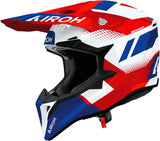 Casco Off-Road Per Moto Airoh Wraaap - Wrav55 Thermoplastic Hrt Rosso Blu Gloss Vision Taglia M