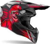 Casco Off-Road Per Moto Airoh Wraaap - Wrc55 Thermoplastic Hrt Rosso Matto Cyber Taglia Xxs