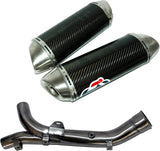 Doppio Terminale Di Scarico Non Catalizzato Con Omologazione Suono Oval Carbonio - Termignoni Compatibile Con Yamaha Yzf-R1 (2009-2011)