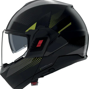 Casco Modulare Travelling Per Moto Nolan N120-1 Grigio Lava / Nero / Verde Impulso Ciclone 362 Taglia Xxl