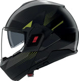 Casco Modulare Travelling Per Moto Nolan N120-1 Grigio Lava / Nero / Verde Impulso Ciclone 362 Taglia Xs