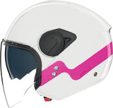 Casco Urban Commuting Per Moto Nolan N20-2 Visor Bianco / Fucsia Zefiro 342 Taglia M