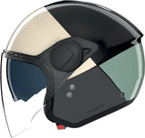 Casco Urban Commuting Per Moto Nolan N20-2 Visor Nero / Avorio / Verde Grigio / Antracite Blocco 354 Taglia Xxs
