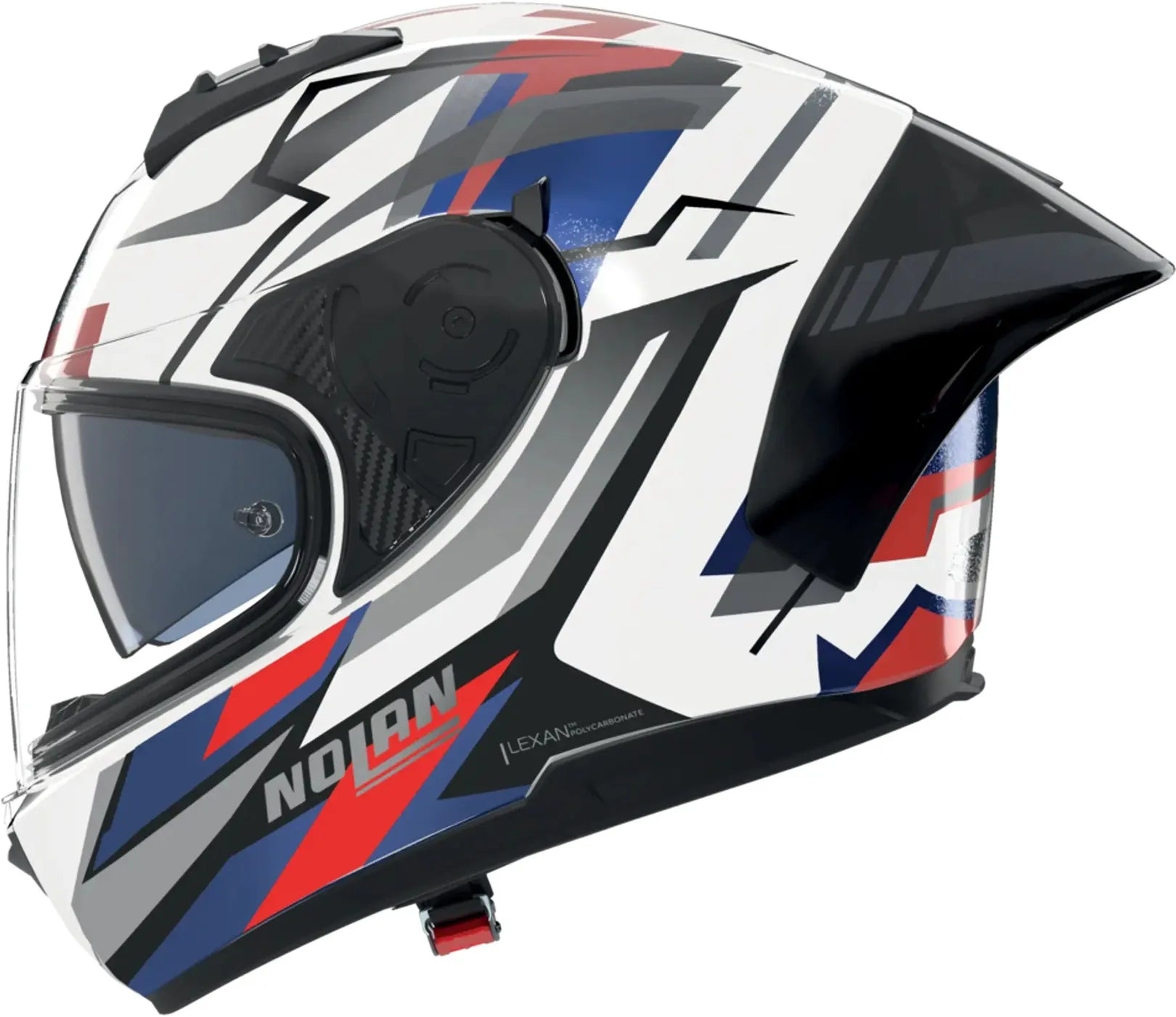 Casco Integrale Speeding Per Moto Nolan N60-6 Sport Bianco / Blu / Rosso Corsa 355 Taglia S