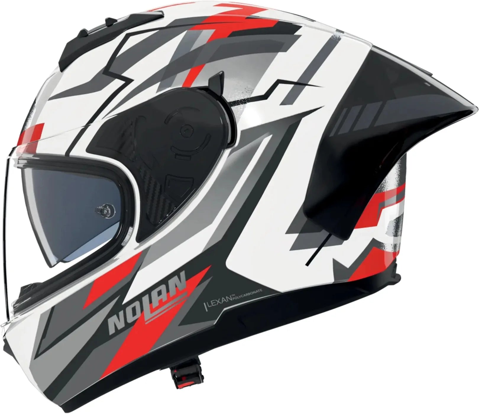 Casco Integrale Speeding Per Moto Nolan N60-6 Sport Bianco / Nero / Rosso Corsa 356 Taglia Xxxl