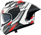 Casco Integrale Speeding Per Moto Nolan N60-6 Sport Bianco / Nero / Rosso Corsa 356 Taglia Xxxl