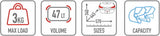 Monolock Blade Black Top Case - 47 Lt Blade Technopolymer - Givi Compatible With Yamaha Xjr 1300 (2007-2014)