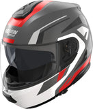 Flip-Up Travelling Motorcycle Helmet Nolan N100-6 Lava Grey / White / Red Cinetico 361 Size M
