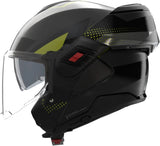 Casco Modulare Travelling Per Moto Nolan N120-1 Grigio Lava / Nero / Verde Impulso Ciclone 362 Taglia L