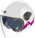 Casco Urban Commuting Per Moto Nolan N20-2 Visor Bianco / Fucsia Zefiro 342 Taglia M
