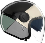 Casco Urban Commuting Per Moto Nolan N20-2 Visor Nero / Avorio / Verde Grigio / Antracite Blocco 354 Taglia Xxs