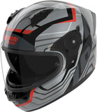 Casco Integrale Speeding Per Moto Nolan N60-6 Nero / Grigio / Rosso Eclettico 351 Taglia Xxs
