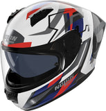 Casco Integrale Speeding Per Moto Nolan N60-6 Sport Bianco / Blu / Rosso Corsa 355 Taglia S
